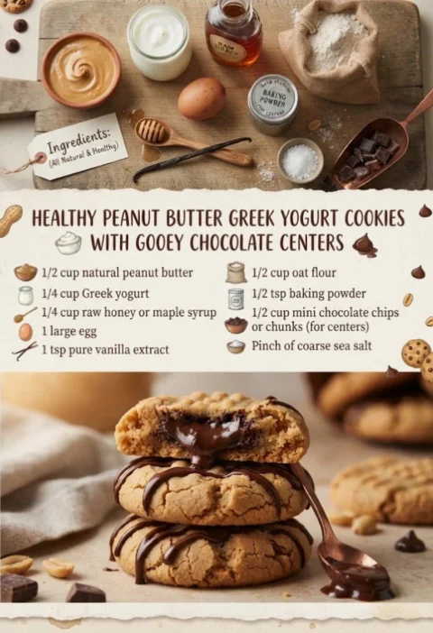 Healthy peanut butter Greek yogurt cookies