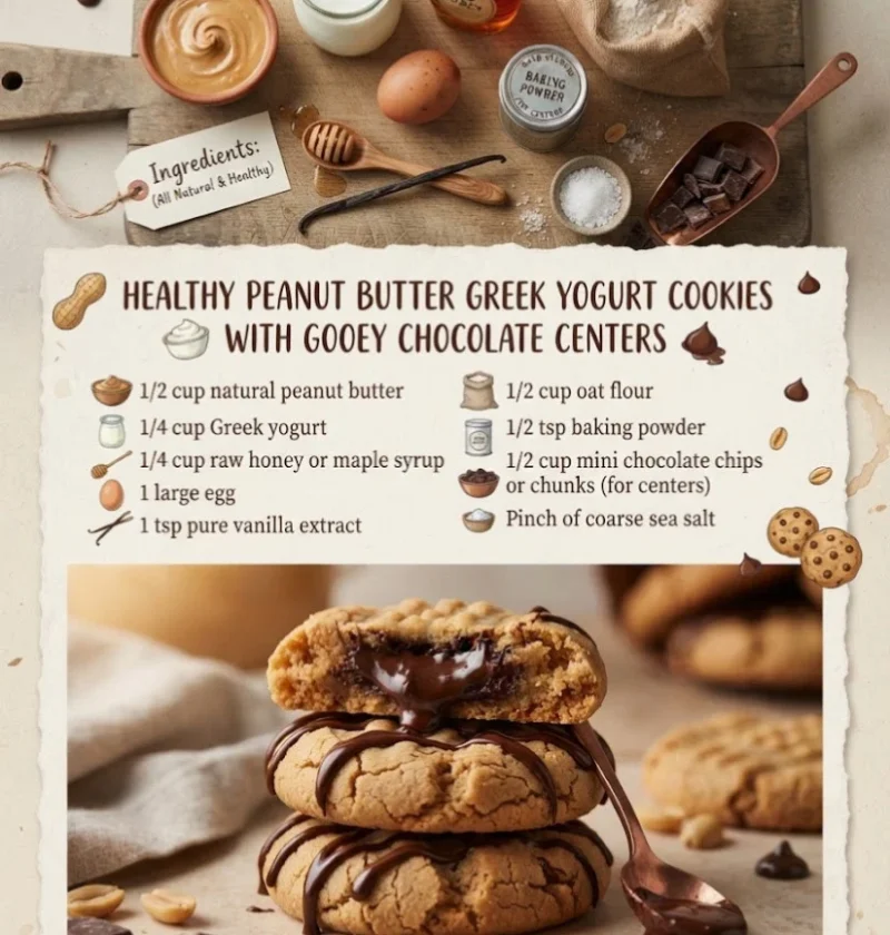 Healthy peanut butter Greek yogurt cookies