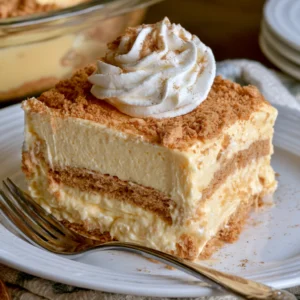 Homemade No-Bake Graham Cracker Pudding Cake