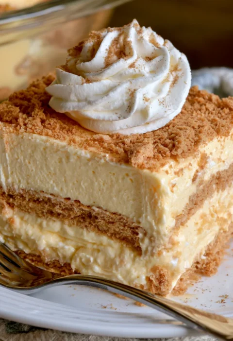 Homemade No-Bake Graham Cracker Pudding Cake