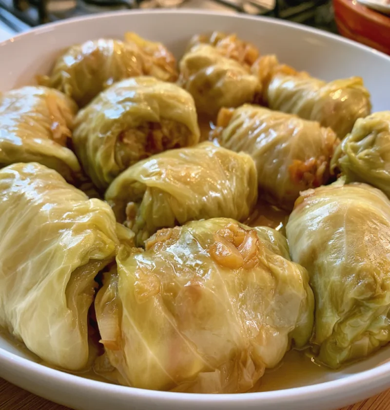 Homemade stuffed cabbage rolls