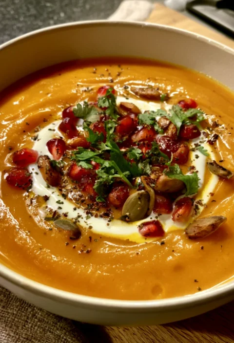 Irresistible Maple Roasted Sweet Potato Soup