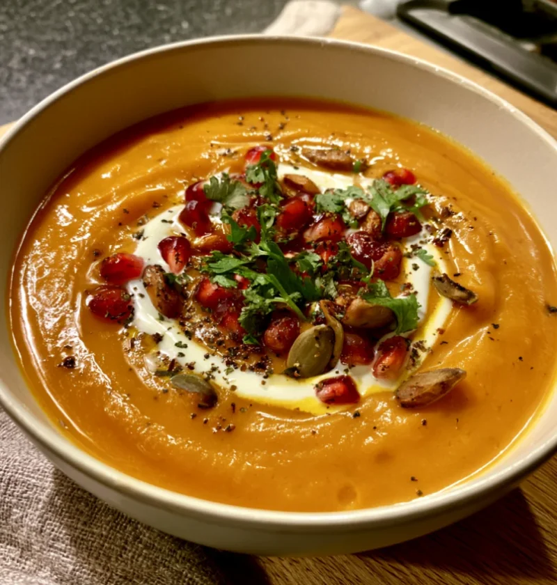 Irresistible Maple Roasted Sweet Potato Soup