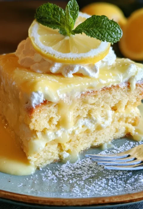 Lemon Cake With Creamy Sauce