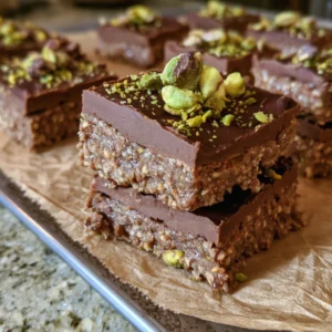No-Bake Pistachio Dark Chocolate Energy Bars
