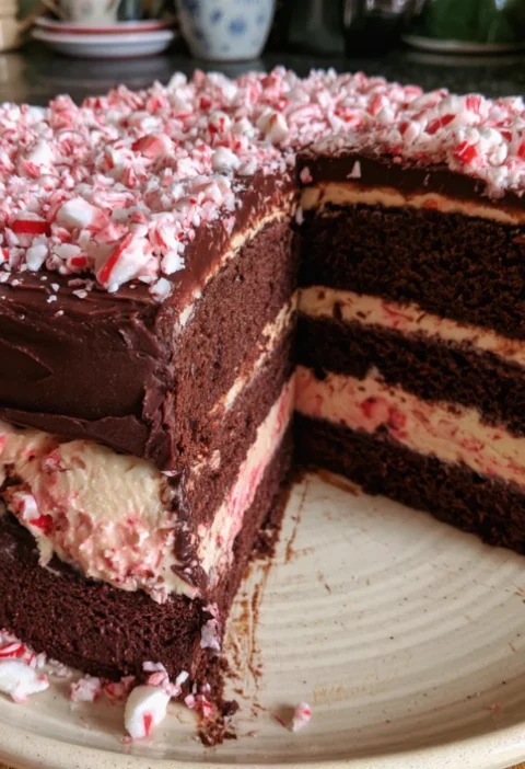 Peppermint Fudge Cake