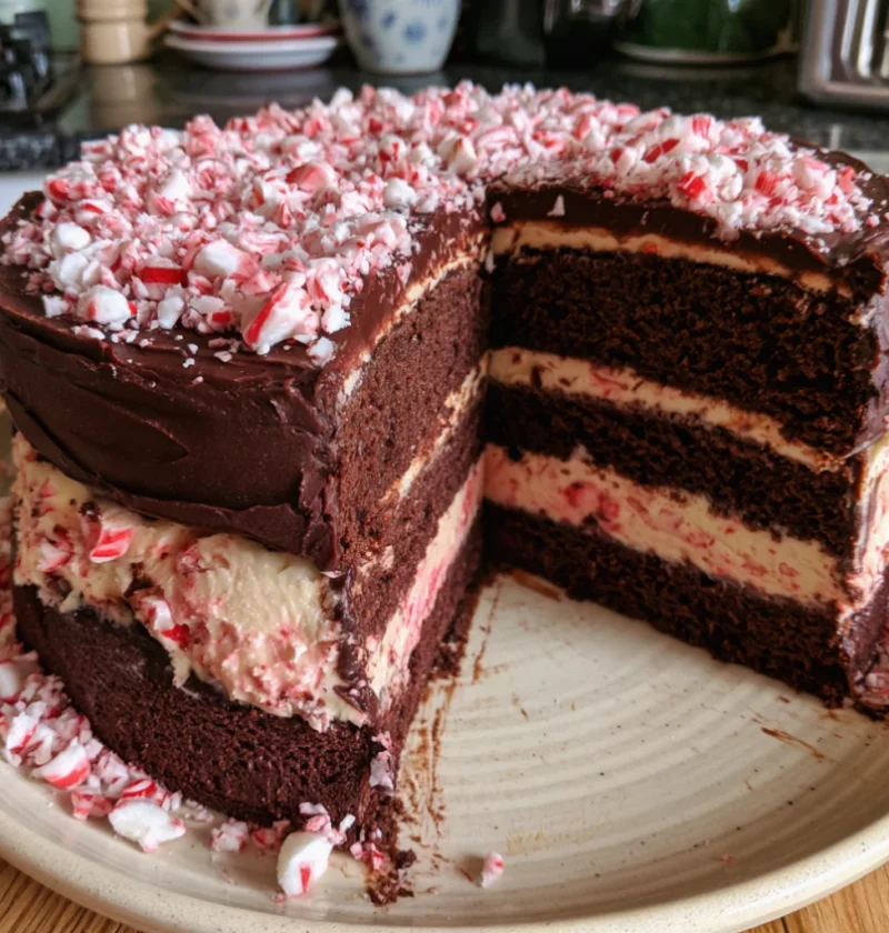 Peppermint Fudge Cake