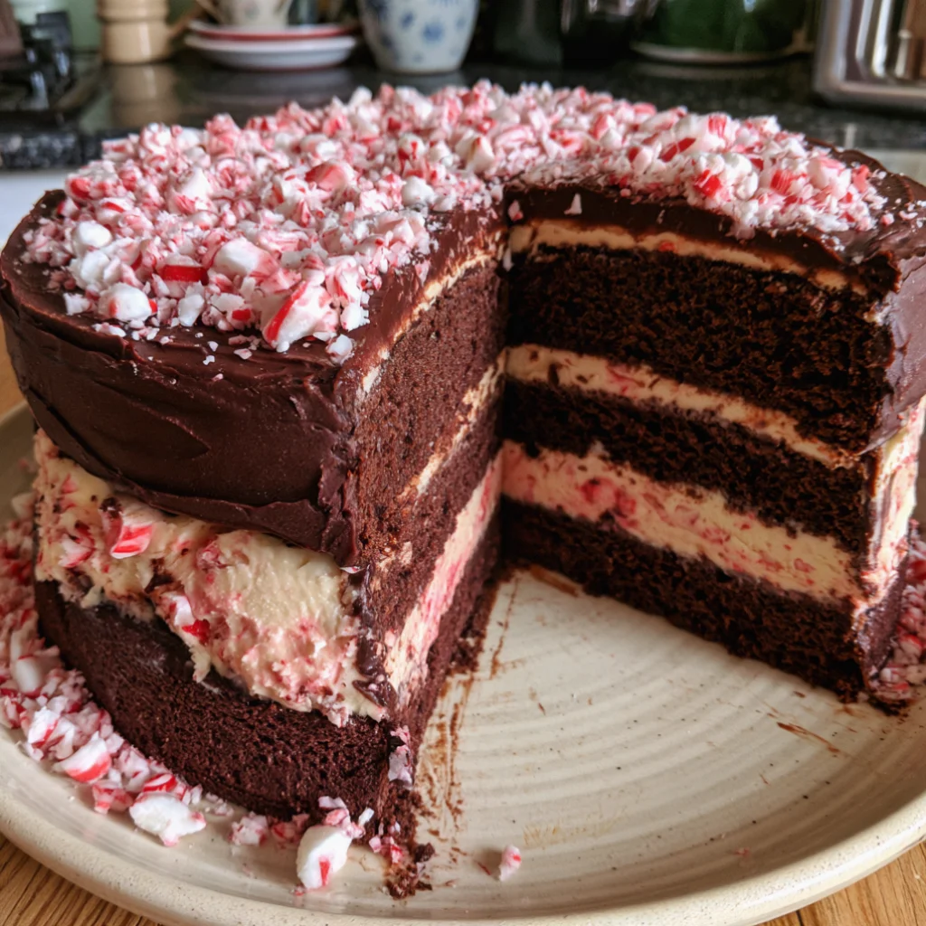 Peppermint Fudge Cake