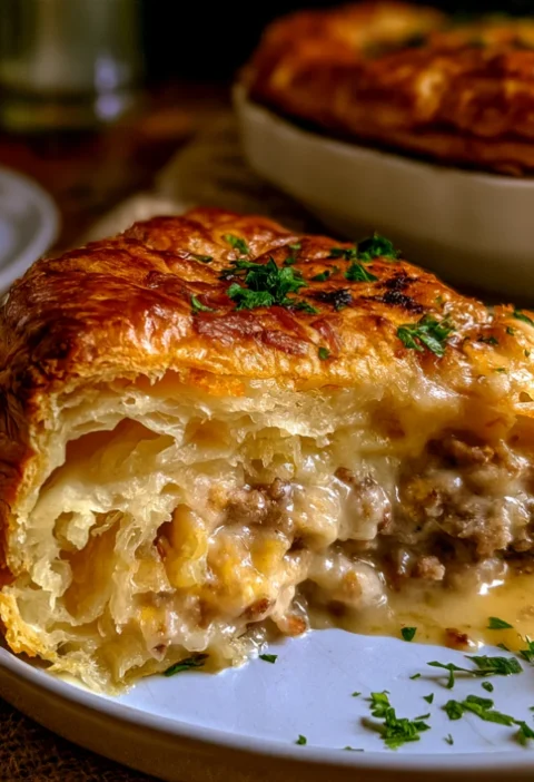 Sausage gravy puff pie