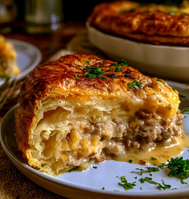 Sausage gravy puff pie