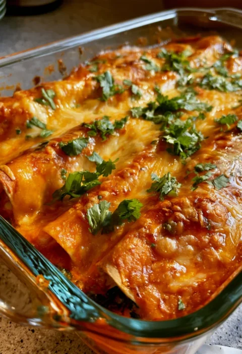 Super Easy Spinach and Cheese Enchiladas
